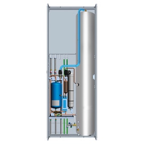 Immagine di Mitsubishi ECODAN INWALL Modulo da incasso per sistemi SPLIT composto da box esterno con kit distribuzione e bollitore 200 litri EINB1-F+EIND1S-F+EINTK200-F