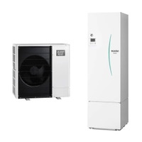Immagine di Mitsubishi SPLIT R32 Sistema idronico composto da pompa di calore Inverter ZUBADAN 12 kW Solo caldo trifase con HYDROTANK SMALL reversibile 300 litri PUD-SHWM120YAA+ERST30D-VM2ED