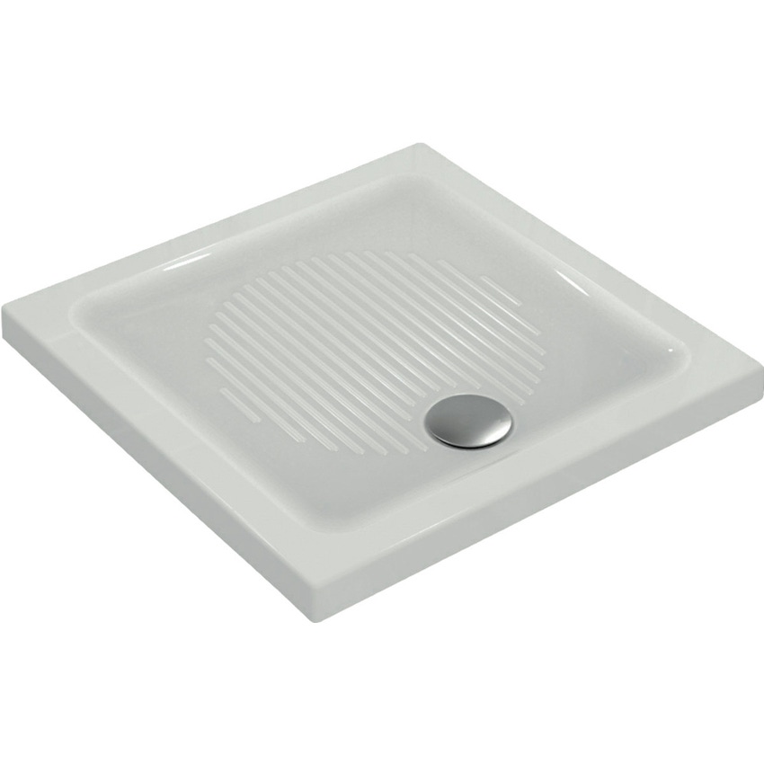 Immagine di Ideal Standard CONNECT piatto doccia quadrato 90 cm, per installazione sopra o filo pavimento, colore bianco T266201