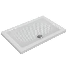 Immagine di Ideal Standard CONNECT piatto doccia rettangolare L.120 P.80 cm, per installazione sopra o filo pavimento, colore bianco T267901
