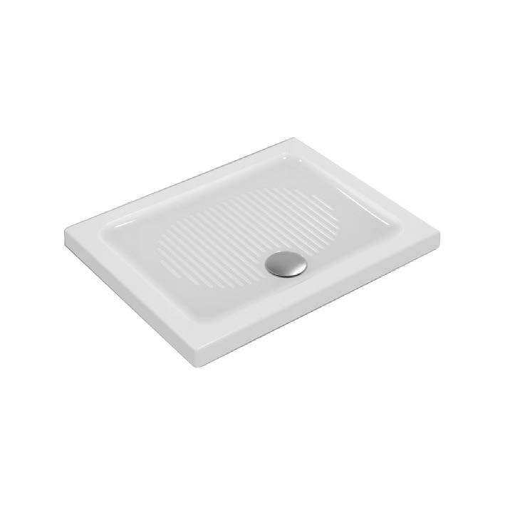 Immagine di Ideal Standard CONNECT piatto doccia rettangolare L.90 P.70 cm, per installazione sopra o filo pavimento, colore bianco T267001