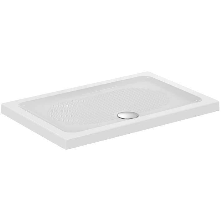 Immagine di Ideal Standard CONNECT piatto doccia rettangolare L.110 P.72 cm, per installazione sopra o filo pavimento, colore bianco T268701