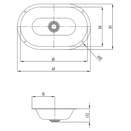 Immagine di Kaldewei CENTRO lavabo da sottopiano L.61 cm, senza troppopieno, colore bianco alpino 903206003001