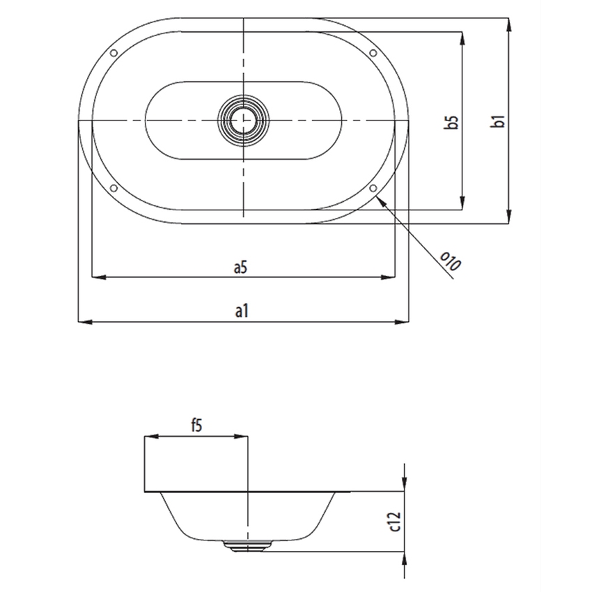 Immagine di Kaldewei CENTRO lavabo da sottopiano L.61 cm, senza troppopieno, colore bianco alpino 903206003001