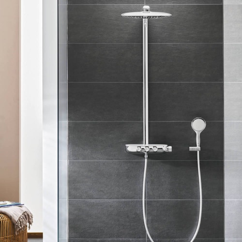 Immagine di Grohe RAINSHOWER DUO 360 set soffione doccia, 2 tipologie di getto, finitura cromo 26254000