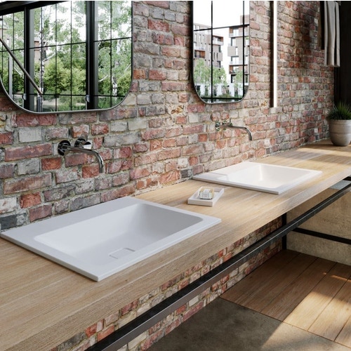 Immagine di Kaldewei CONO lavabo da incasso L.90 P.50 cm, senza foro e troppopieno, colore bianco alpino 901706003001