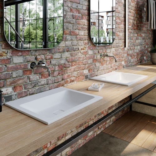 Immagine di Kaldewei CONO lavabo da incasso L.90 P.50 cm, 3 fori, senza troppopieno, colore bianco alpino 901706033001