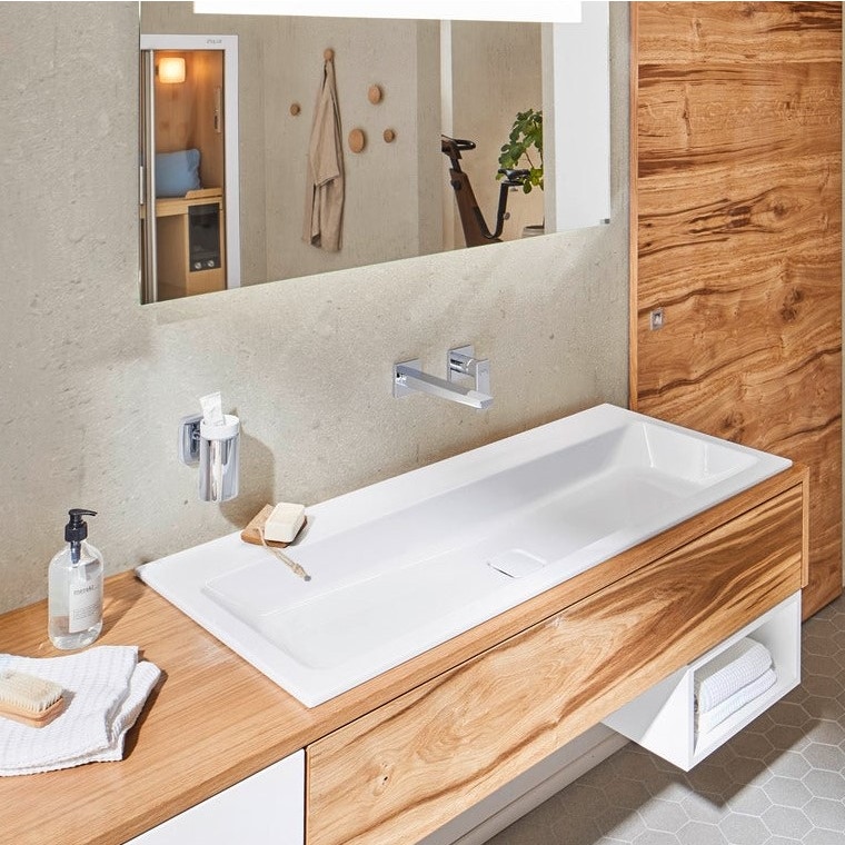 Immagine di Kaldewei CONO lavabo da incasso L.120 P.50 cm, senza foro e troppopieno, colore bianco alpino 901806003001