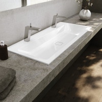 Immagine di Kaldewei CONO lavabo da incasso L.120 P.50 cm, monoforo, senza troppopieno, colore bianco alpino 901806013001