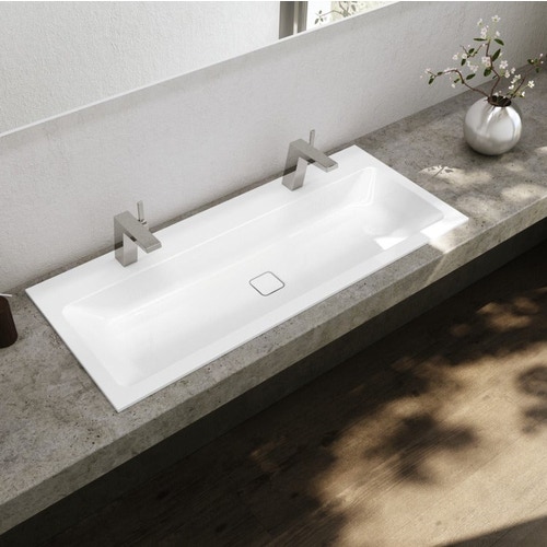 Immagine di Kaldewei CONO lavabo da incasso L.120 P.50 cm, monoforo, senza troppopieno, colore bianco alpino 901806013001