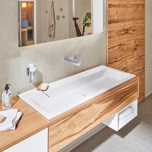 Immagine di Kaldewei CONO lavabo da incasso L.120 P.50 cm, 3 fori, senza troppopieno, colore bianco alpino 901806033001