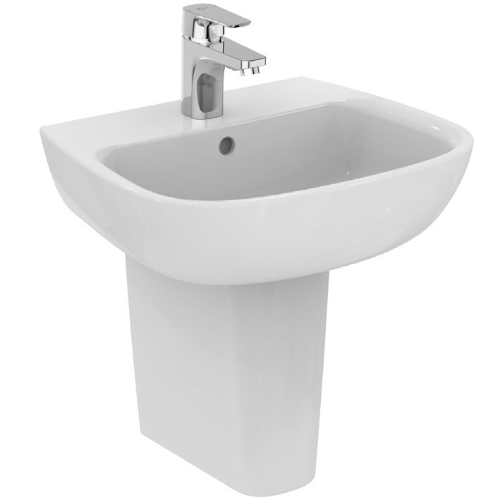 Immagine di Ideal Standard ESEDRA lavabo 55 cm, monoforo, con troppopieno, colore bianco T279901