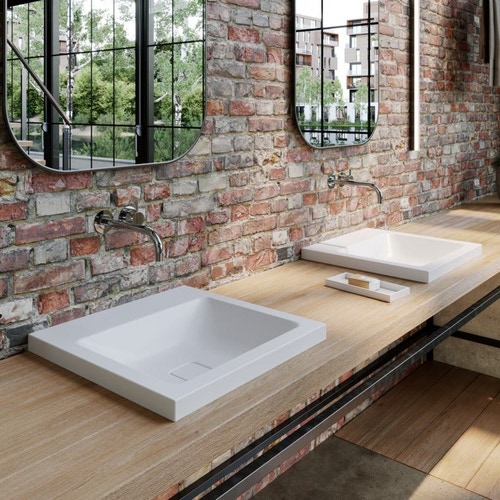 Immagine di Kaldewei CONO lavabo da appoggio 50 cm, senza foro e troppopieno, colore bianco alpino 908306003001