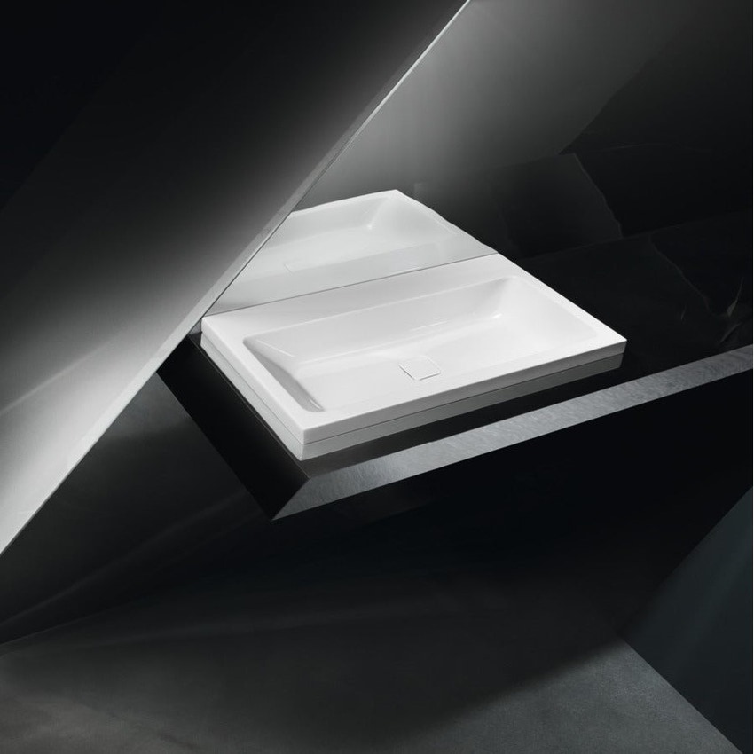 Immagine di Kaldewei CONO lavabo da appoggio L.90 P.50 cm, 3 fori, senza troppopieno, colore bianco alpino 902006033001