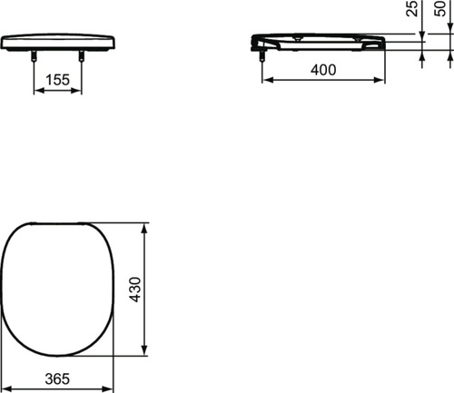 Immagine di Ideal Standard CONNECT FREEDOM sedile senza chiusura rallentata, colore bianco E822501