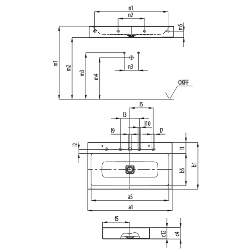 Immagine di Kaldewei CONO lavabo da parete 50 cm, monoforo, senza troppopieno, colore bianco alpino 908606013001
