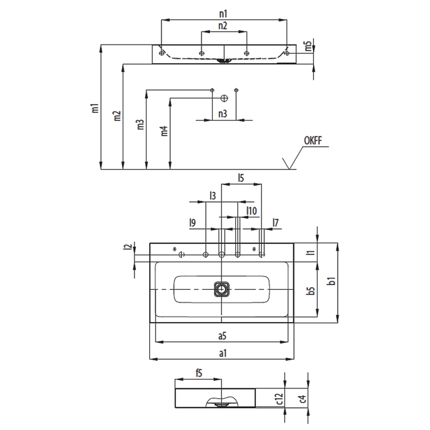 Immagine di Kaldewei CONO lavabo da parete 50 cm, monoforo, senza troppopieno, colore bianco alpino 908606013001