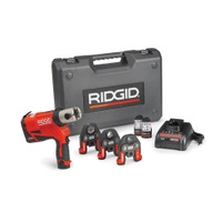 Immagine di Ridgid RP 240 Pressatrice a batteria completo di ganasce U 16-20-25  mm, con 2 batterie Litio Advanced 12 V 2.5 Ah, 1 Caricabatterie Veloce e Cassetta 59218