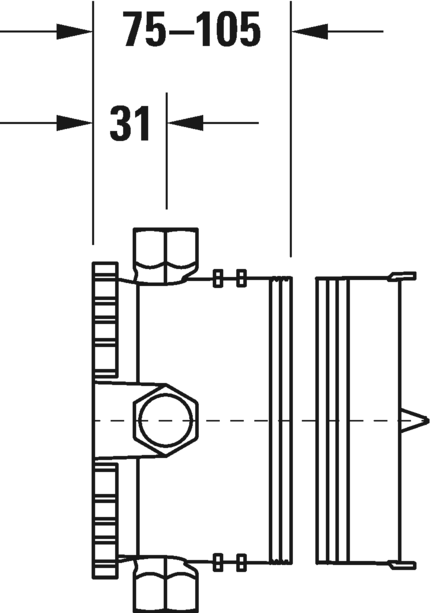 Immagine di Duravit BLUEBOX® 1/2”, corpo incasso senza arresto dimensione raccordo DN15 GK0900000000
