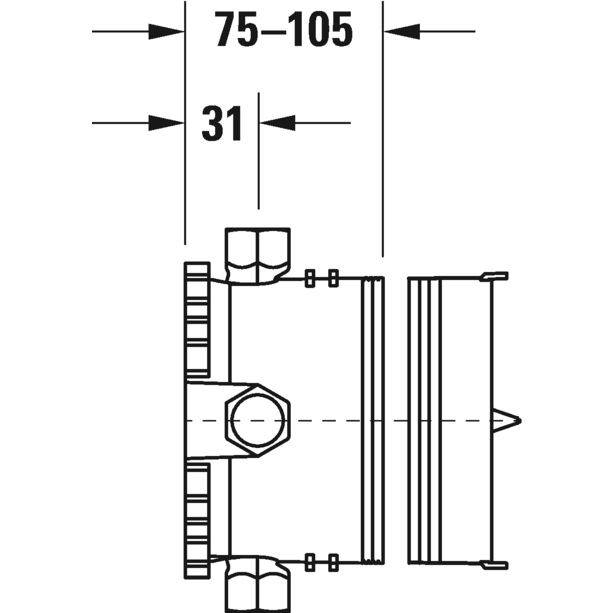 Immagine di Duravit BLUEBOX® 1/2”, corpo incasso senza arresto dimensione raccordo DN15 GK0900000000