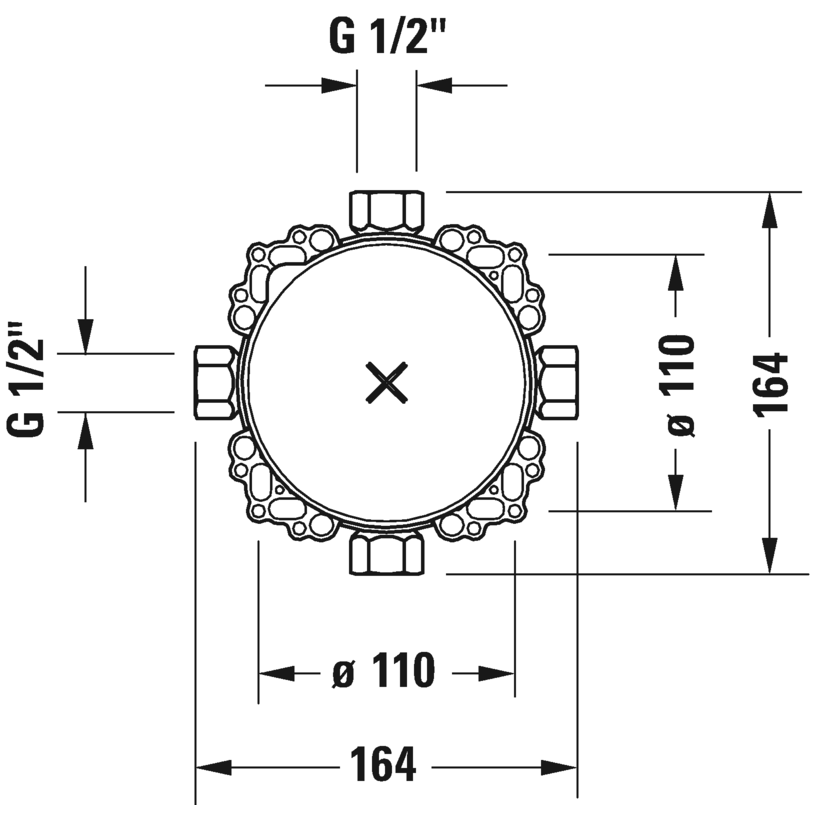 Immagine di Duravit BLUEBOX® 1/2”, corpo incasso senza arresto dimensione raccordo DN15 GK0900000000