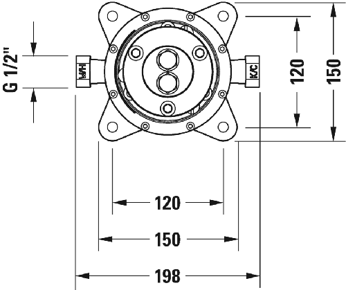 Immagine di Duravit Corpo incasso per miscelatore monocomando per vasca a pavimento, dimensione raccordo DN15 GK5900003000