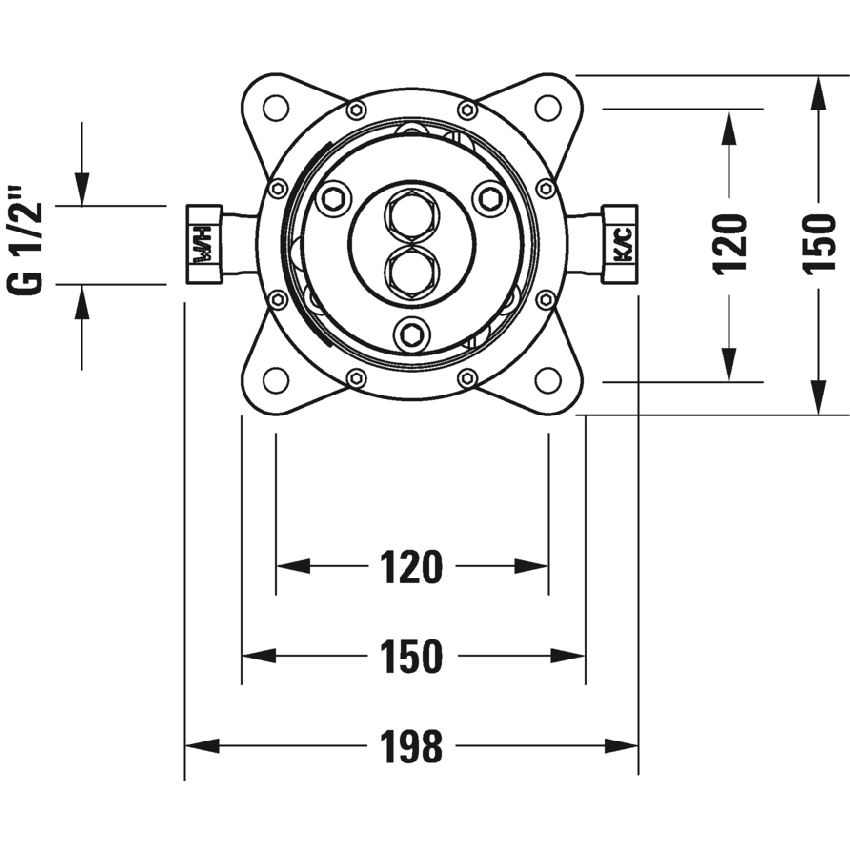 Immagine di Duravit Corpo incasso per miscelatore monocomando per vasca a pavimento, dimensione raccordo DN15 GK5900003000