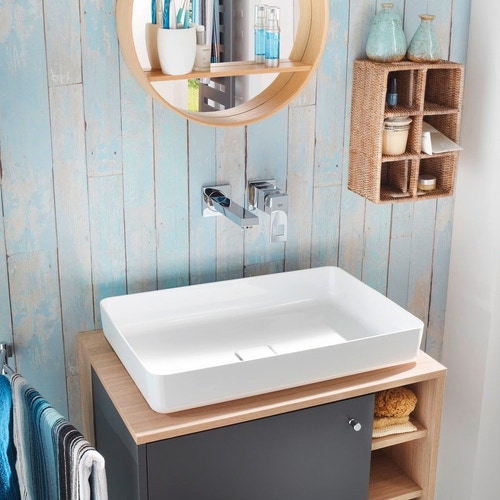 Immagine di Kaldewei MIENA lavabo da appoggio L.58 P.38 cm, senza troppopieno, colore bianco alpino 909606003001