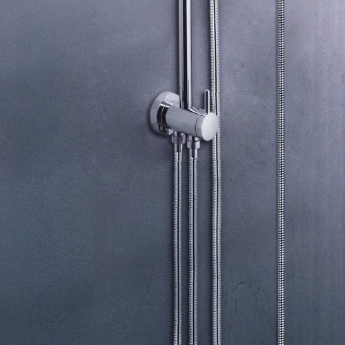 Immagine di Grohe RAINSHOWER SYSTEM 210 colonna doccia con deviatore e soffione Ø 21 cm, manopola doccia monogetto, finitura cromo 27058000