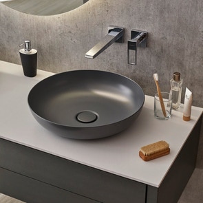 Immagine di Kaldewei MIENA bacinella rotonda Ø45 cm, senza foro per rubinetto senza troppopieno, colore antracite city, finitura opaca 909306003716