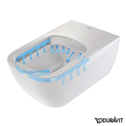 Immagine di Duravit SENSOWASH® vaso sospeso Happy D.2 a cacciata, senza brida, solo in abbinamento a SensoWash, UWL classe 1, colore bianco 2550590000