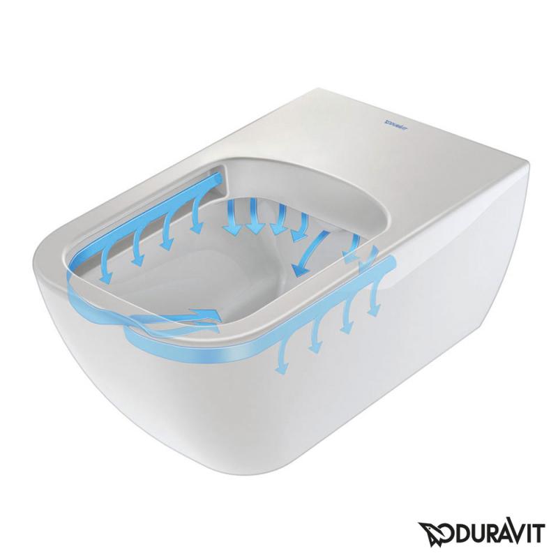 Immagine di Duravit SENSOWASH® vaso sospeso Happy D.2 a cacciata, senza brida, solo in abbinamento a SensoWash, UWL classe 1, colore bianco 2550590000
