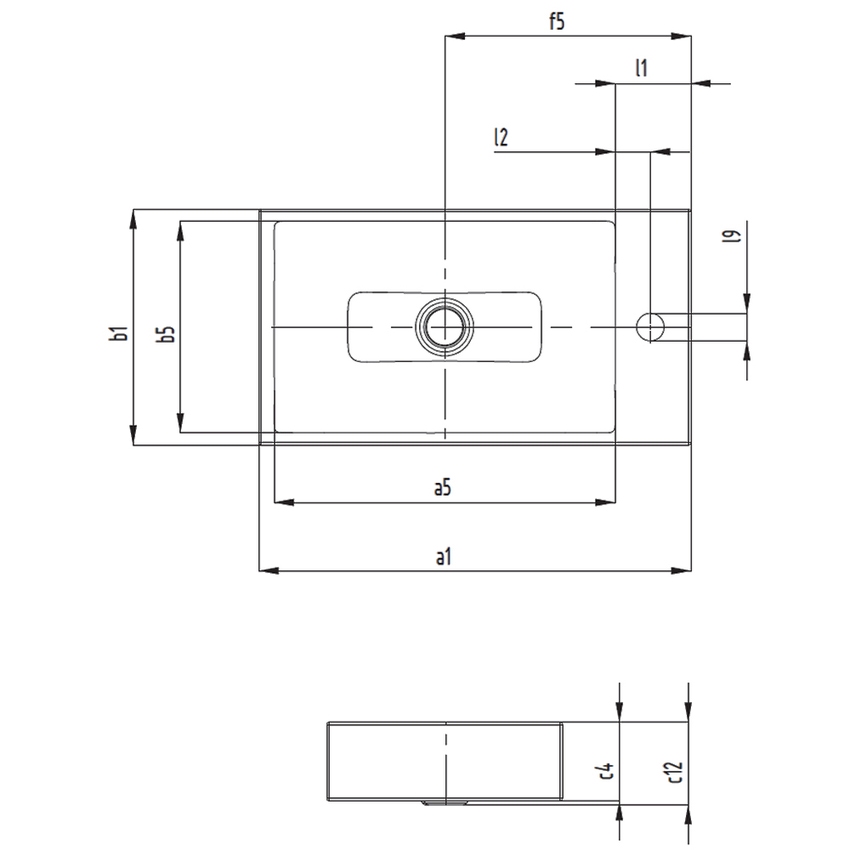 Immagine di Kaldewei PURO lavabo da appoggio L.55 P.30 cm, senza foro e troppopieno, colore bianco alpino 906906003001