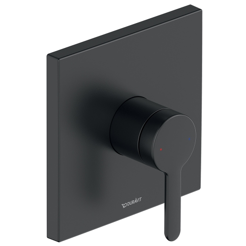 Immagine di Duravit C.1 miscelatore monocomando quadrato, a incasso, per doccia, colore nero finitura opaco C14210009046