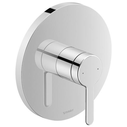 Immagine di Duravit C.1 miscelatore monocomando rotondo, a incasso, per doccia, finitura cromo C14210010010