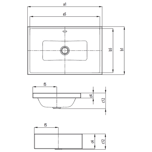 Immagine di Kaldewei PURO S lavabo da appoggio L.60 P.38.5 cm, altezza del bordo 4 cm, senza foro, con troppopieno, colore bianco alpino 908906003001