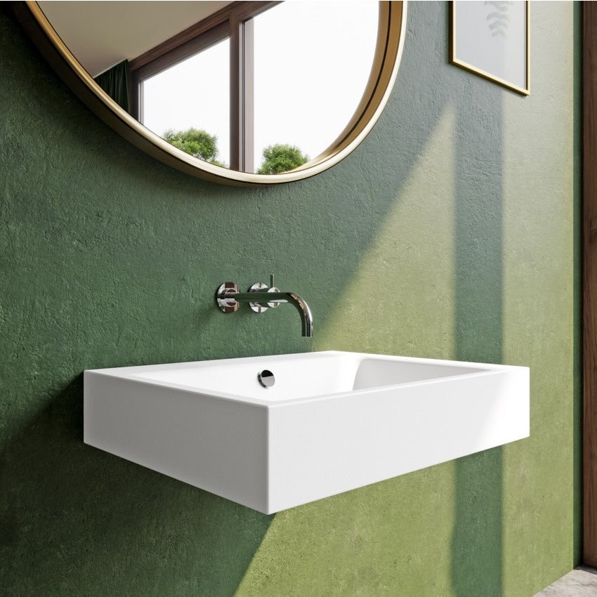 Immagine di Kaldewei PURO lavabo da parete 46 cm, senza foro, con troppopieno, colore bianco alpino 901306003001
