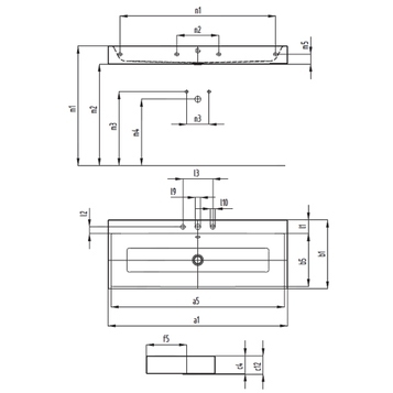Immagine di Kaldewei PURO lavabo da parete L.120 P.46 cm, senza foro, con troppopieno, colore bianco alpino 906806003001