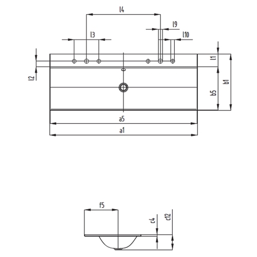 Immagine di Kaldewei SILENIO DOPPIO lavabo da semincasso L.120 P.46 cm, con due fori singoli, con troppopieno, colore bianco alpino 907906043001