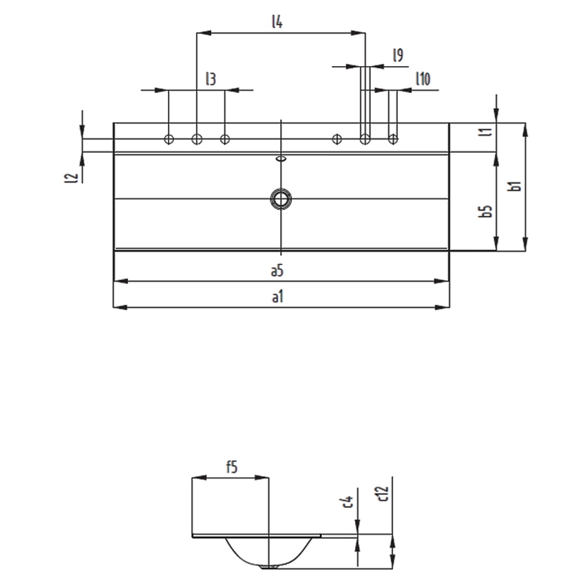 Immagine di Kaldewei SILENIO DOPPIO lavabo da semincasso L.120 P.46 cm, con due fori singoli, con troppopieno, colore bianco alpino 907906043001