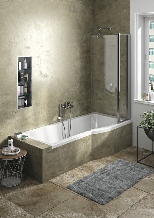 Immagine di Ideal Standard CONNECT AIR vasca 170 cm asimmetrica a destra, per installazione ad incasso, colore bianco E113501