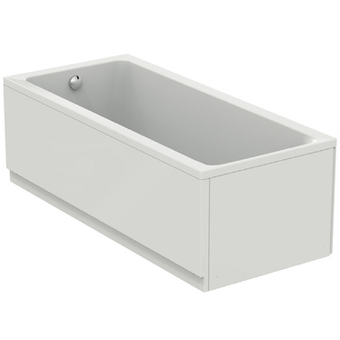 Aurlane Parete vasca bagno pieghevole White Stripes 3 Bianco 140