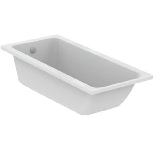 Immagine di Ideal Standard soluzione bagno completo, sanitari sospesi, lavabo 60 cm, vasca rettangolare 170x75, colore bianco finitura lucido, rubinetteria finitura cromo SING9