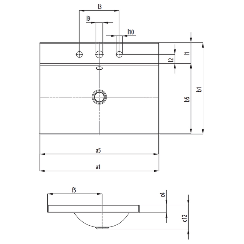 Immagine di Kaldewei SILENIO lavabo da appoggio L.60 P.46 cm, altezza del bordo 4 cm, monoforo, senza troppopieno, colore bianco alpino 903906303001