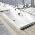 Immagine di Kaldewei SILENIO lavabo da appoggio L.90 P.46 cm, altezza del bordo 4 cm, monoforo, con troppopieno, colore bianco alpino 904006013001