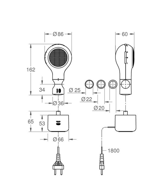 Immagine di Grohe Aquatunes Speaker altoparlante Bluetooth PHILIPS, resistente all'acqua, resistente agli urti, base per ricarica a induzione e adattatore per aste doccia finitura bianco 26268LV0