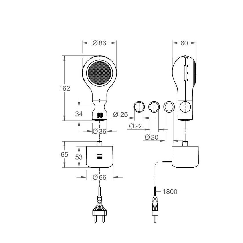 Immagine di Grohe Aquatunes Speaker altoparlante Bluetooth PHILIPS, resistente all'acqua, resistente agli urti, base per ricarica a induzione e adattatore per aste doccia finitura bianco 26268LV0