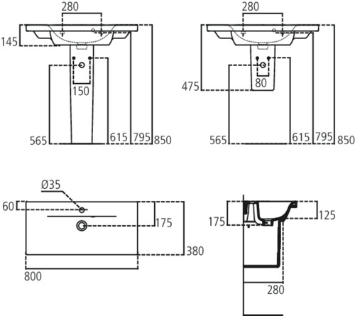 Immagine di Ideal Standard CONNECT SPACE colonna per lavabo, colore bianco E711201