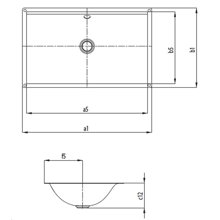 Immagine di Kaldewei SILENIO lavabo da sottopiano L.63.4 P.39.1 cm, senza foro, con troppopieno, colore bianco alpino 906006003001