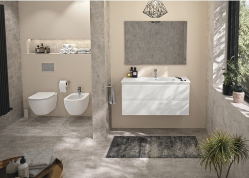 Immagine di Ideal Standard TESI lavabo top L.100 cm monoforo, con troppopieno, colore bianco T350801